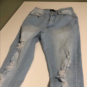 High waisted skinny  jeans with rips